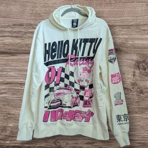 HELLO KITTY by Sanrio Pullover Speed Racing Hoodie Men's Size Large NWT